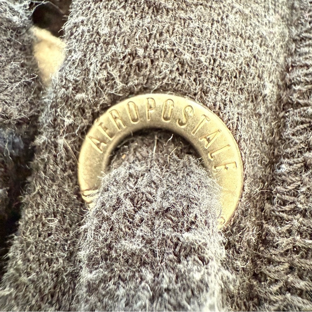 Y2K Aeropostale Aero 1987 NYC Full-Zip‎ Black Drawstring Hoodie Women Medium EUC - Picture 7 of 13